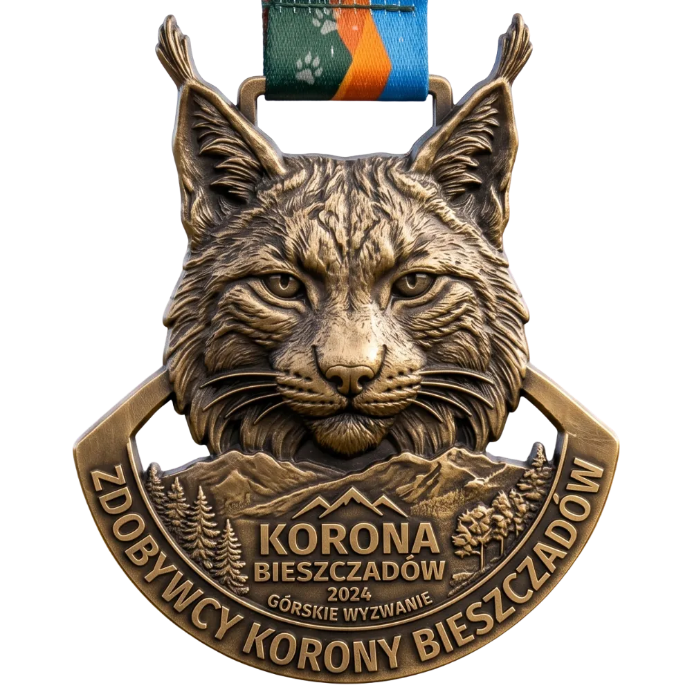Medal Wydry — głowa strażnika, lany brąz
